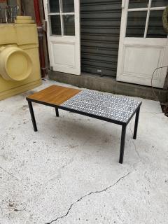 Roger Capron Pair of ceramic and wood coffee tables Vallauris France - 2486503