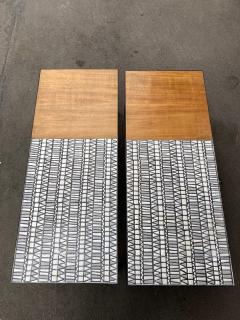 Roger Capron Pair of ceramic and wood coffee tables Vallauris France - 2486506