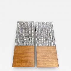 Roger Capron Pair of ceramic and wood coffee tables Vallauris France - 2490126
