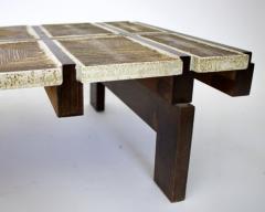 Roger Capron ROGER CAPRON FRENCH 1970S CERAMIC TILE COFFEE TABLE MODEL ALOUETTE - 3181218
