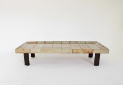 Roger Capron ROGER CAPRON FRENCH 1970S CERAMIC TILE COFFEE TABLE MODEL CUVETTE - 4387220