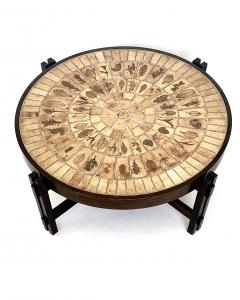 Roger Capron ROGER CAPRON FRENCH CERAMIC COFFEE TABLE MODEL GARRIGUE LEAF DECORATIONS - 4493862