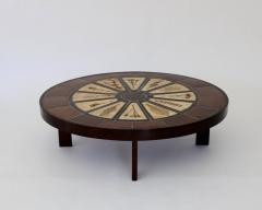 Roger Capron ROGER CAPRON FRENCH CERAMIC COFFEE TABLE WITH LEAF DECORATIONS - 2238944