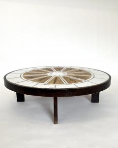 Roger Capron ROGER CAPRON FRENCH CERAMIC COFFEE TABLE WITH LEAF DECORATIONS MODEL PAMONA - 4518662