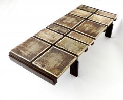 Roger Capron Roger Capron Ceramic Tile French Coffee Table Model Alouette Vallauris - 700496