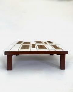 Roger Capron Roger Capron Coffee Table Square White Tiles with Tiles Herbier Wood Base - 4636021