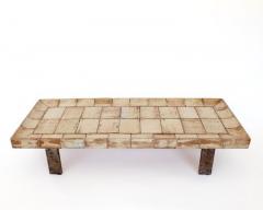 Roger Capron Roger Capron French 1970s Ceramic Tile Coffee Table Model Cuvette - 4175147