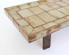 Roger Capron Roger Capron French 1970s Ceramic Tile Coffee Table Model Cuvette - 4175149