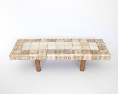 Roger Capron Roger Capron French Ceramic Tile Coffee Table Impressed Patterned Tiles - 4441582
