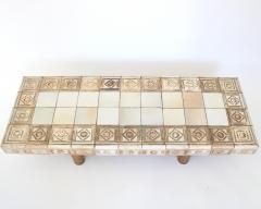 Roger Capron Roger Capron French Ceramic Tile Coffee Table Impressed Patterned Tiles - 4441584