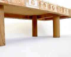 Roger Capron Roger Capron French Ceramic Tile Coffee Table Impressed Patterned Tiles - 4441590