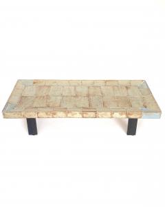 Roger Capron Roger Capron French Ceramic Tile Coffee Table Model Cuvette Vallauris - 4641179