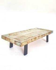 Roger Capron Roger Capron French Ceramic Tile Coffee Table Model Cuvette Vallauris - 4641183