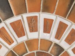 Roger Capron Round Ceramic end Table from the Herbiers Series on Wood Legs by Roger Capron - 3178735