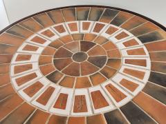 Roger Capron Round Ceramic end Table from the Herbiers Series on Wood Legs by Roger Capron - 3178736