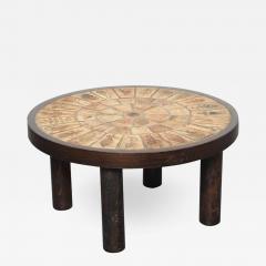 Roger Capron Round Coffee Table by Roger Capron with Garrigue Tiles - 878910