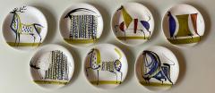 Roger Capron Set of seven ceramic plates by Roger Capron Vallauris France 1960s - 2831035