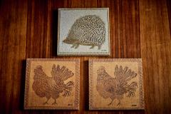 Roger Capron Set of three tiles by Roger Capron France 1970s - 3591945