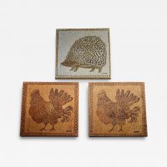 Roger Capron Set of three tiles by Roger Capron France 1970s - 3601405