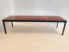 Roger Capron Vintage Coffee Table with Ceramic Lava Tiles on a Metal Frame by Roger Capron - 3183212