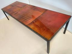 Roger Capron Vintage Coffee Table with Ceramic Lava Tiles on a Metal Frame by Roger Capron - 3183214