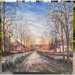 Roger Etienne Original Roger Etienne Rocquencourt France Landscape Oil Painting - 3670714