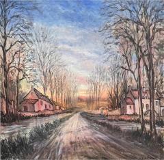 Roger Etienne Original Roger Etienne Rocquencourt France Landscape Oil Painting - 3671019