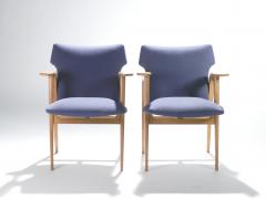 Roger Landault French Mid century oak compass armchairs by Roger Landault 1950s - 983536