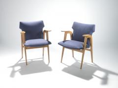 Roger Landault French Mid century oak compass armchairs by Roger Landault 1950s - 983541