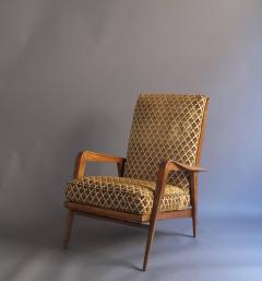 Roger Landault Pair of French 1950s Adjustable Armchairs and an Ottoman by Roger Landault - 395828