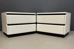 Roger Rougier 1980s Rougier Lacquer Platform Bed Headboard White with Ribbed Rubber Trim - 2580865