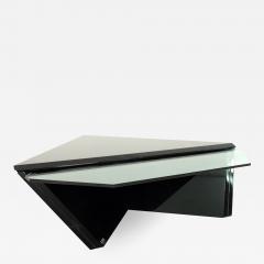 Roger Rougier Mid Century Diamond Glass and Lacquer Coffee Table by Roger Rougier - 1884548