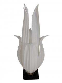 Roger Rougier Mid Century Modern Black and White Flower Form Acrylic Table Lamp by Rougier - 2468453
