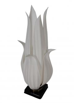 Roger Rougier Mid Century Modern Black and White Flower Form Acrylic Table Lamp by Rougier - 2468458