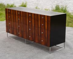 Roger Rougier Milo Baughman for Rougier Rosewood Chrome 10 Drawer Credenza Cabinet Dresser - 4232451