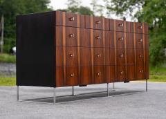 Roger Rougier Milo Baughman for Rougier Rosewood Chrome 10 Drawer Credenza Cabinet Dresser - 4232464