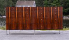Roger Rougier Milo Baughman for Rougier Rosewood Chrome 10 Drawer Credenza Cabinet Dresser - 4232475