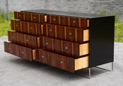Roger Rougier Milo Baughman for Rougier Rosewood Chrome 10 Drawer Credenza Cabinet Dresser - 4232484