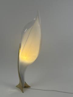 Roger Rougier Modernist Acrylic Brass Table Lamp or Floor Light by Maison Rougier 1970s - 4599951