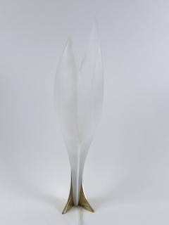 Roger Rougier Modernist Acrylic Brass Table Lamp or Floor Light by Maison Rougier 1970s - 4599954