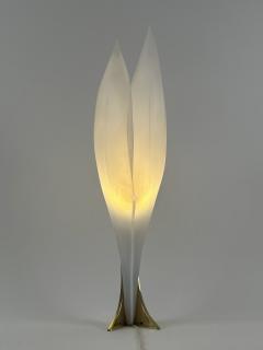 Roger Rougier Modernist Acrylic Brass Table Lamp or Floor Light by Maison Rougier 1970s - 4599955