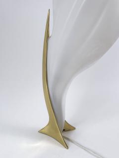 Roger Rougier Modernist Acrylic Brass Table Lamp or Floor Light by Maison Rougier 1970s - 4599961
