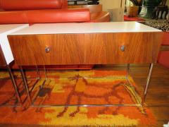 Roger Rougier Pair of Rougier Rosewood Two Drawer Chrome Base Nightstands Mid Century Modern - 1550131