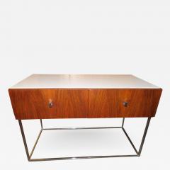 Roger Rougier Pair of Rougier Rosewood Two Drawer Chrome Base Nightstands Mid Century Modern - 1551375