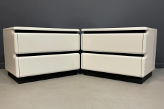 Roger Rougier Post Modern 1980s Lacquered White Nightstands W Rubber Accents by Roger Rougier - 2580817