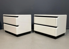 Roger Rougier Post Modern 1980s Lacquered White Nightstands W Rubber Accents by Roger Rougier - 2580819