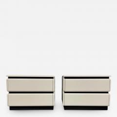 Roger Rougier Post Modern 1980s Lacquered White Nightstands W Rubber Accents by Roger Rougier - 2584163