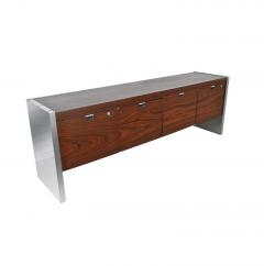 Roger Sprunger 7ft Dunbar Roger Sprunger Rosewood Chrome Writing Desk - 2755126