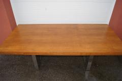 Roger Sprunger English Oak and Chrome Desk by Roger Sprunger for Dunbar - 2375655