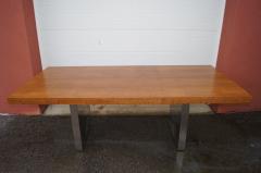 Roger Sprunger English Oak and Chrome Desk by Roger Sprunger for Dunbar - 2375659